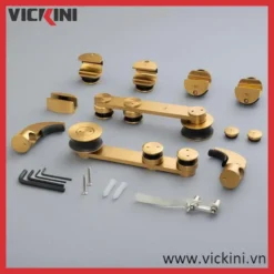 Bộ bánh xe kẹp kính VICKINI 62001.001 MBG vàng xước