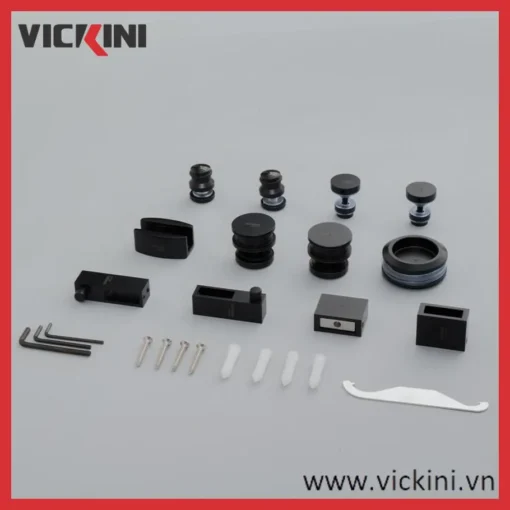 Bộ bánh xe kẹp kính VICKINI 67002.001 OBP đen mờ