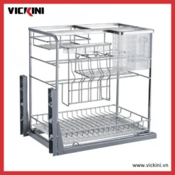 Giá kệ dao thớt chai lọ VICKINI 14922 PSS inox bóng