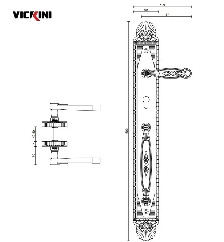 Thông số Tay khóa cửa đại sảnh VICKINI 38602.001