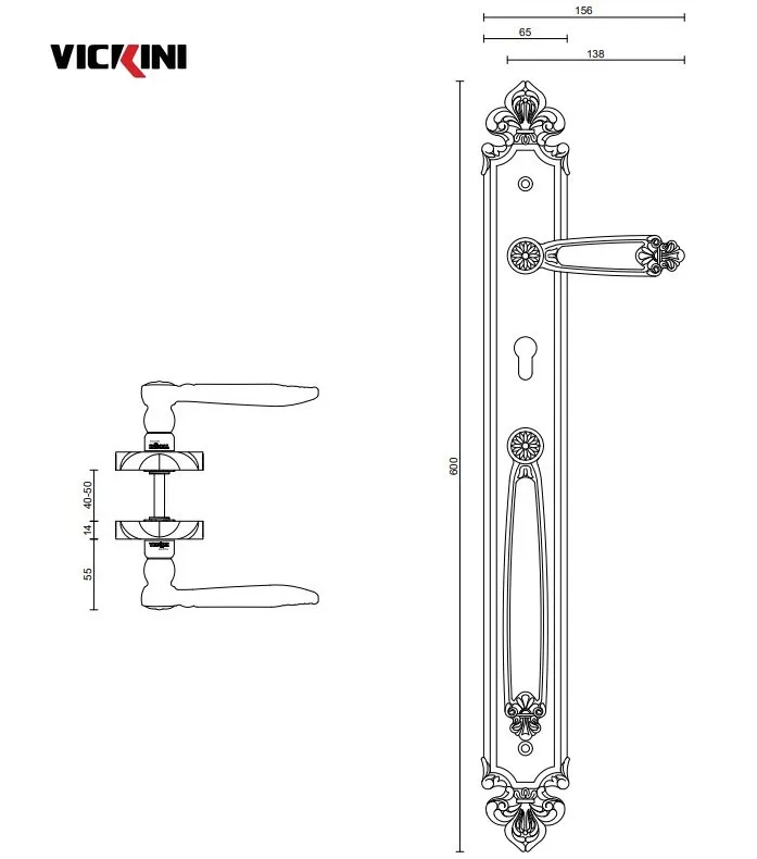 Thông số Tay khóa cửa đại sảnh VICKINI 38606.001