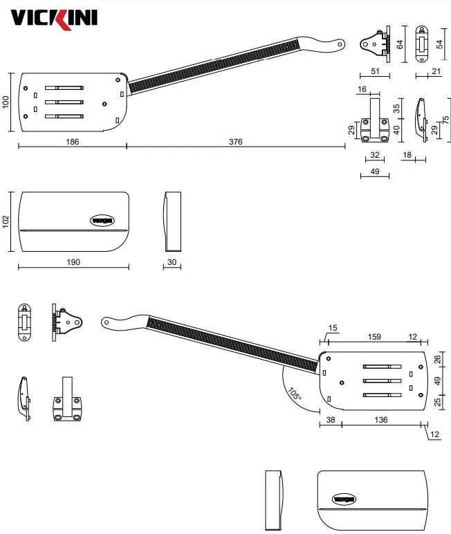 Thông số Tay nâng cửa tủ VICKINI 04125.001