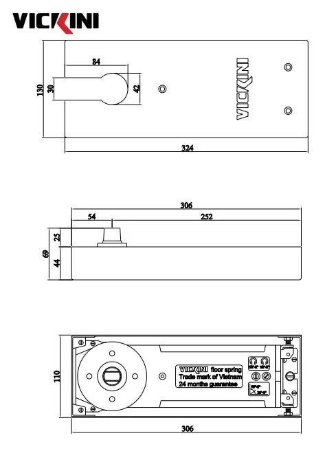 Thông số bản lề sàn 60840.002