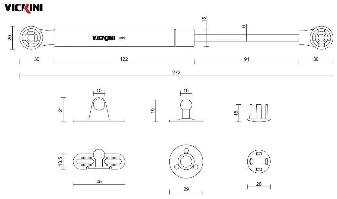 Thông số chống cửa tủ VICKINI 04301.001