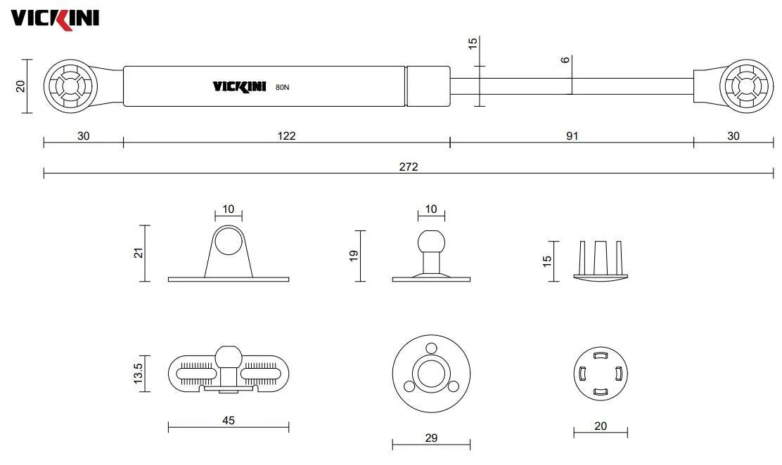 Thông số chống cửa tủ VICKINI 04303.001