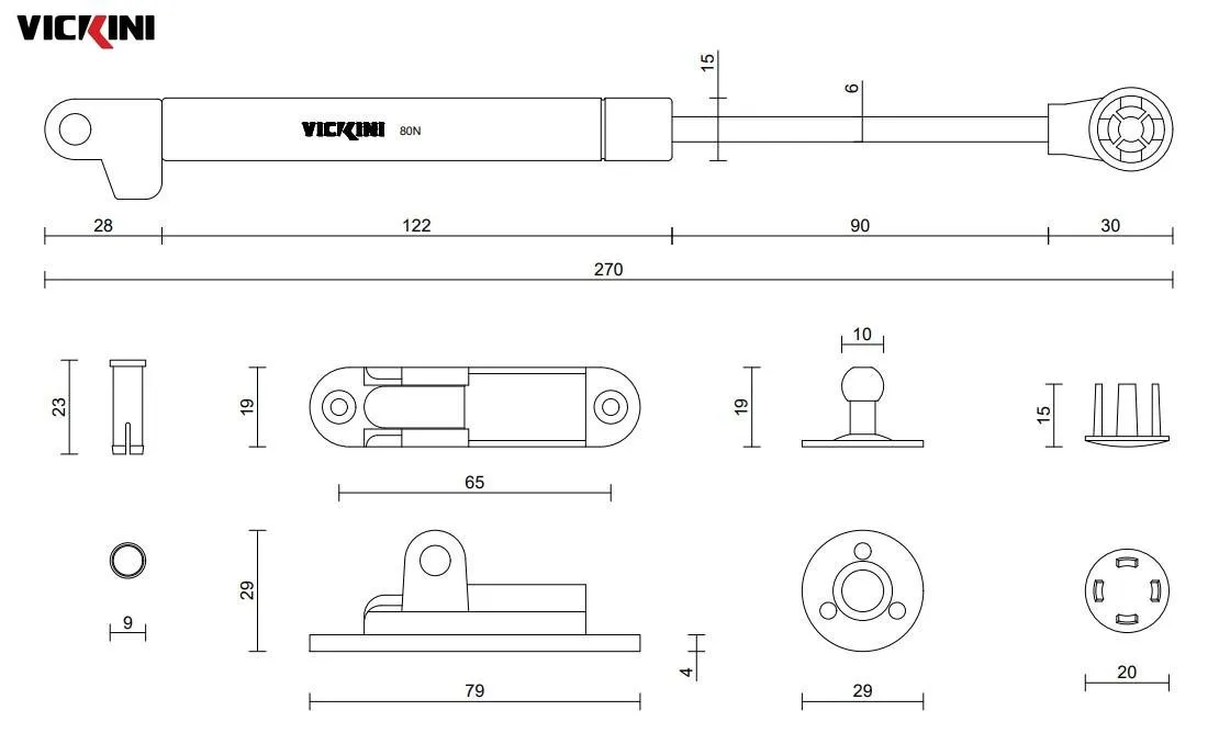 Thông số chống cửa tủ VICKINI 04311.001