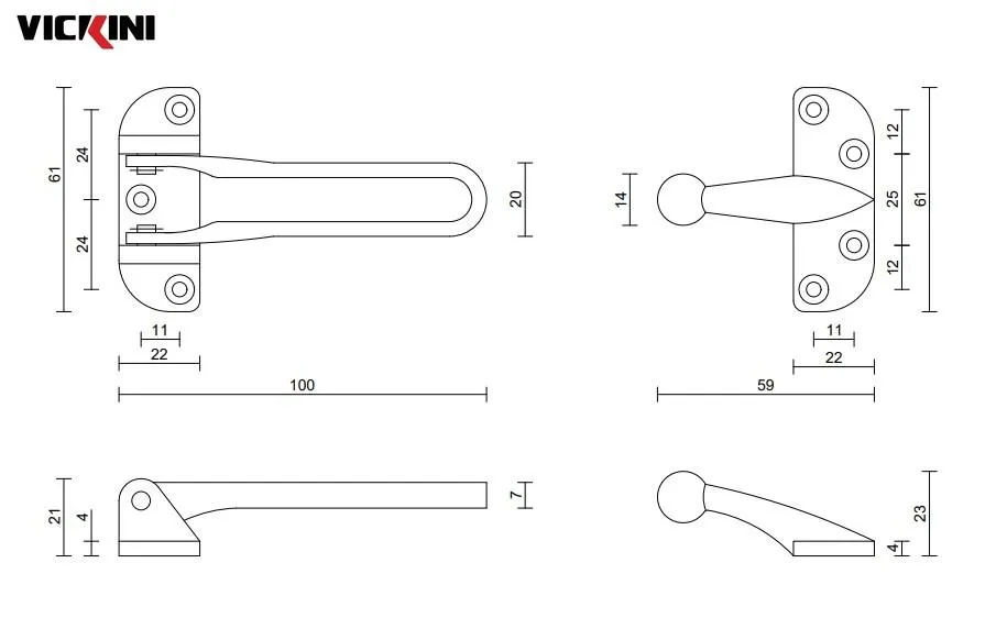 Thông số chốt cửa VICKINI 46502.001