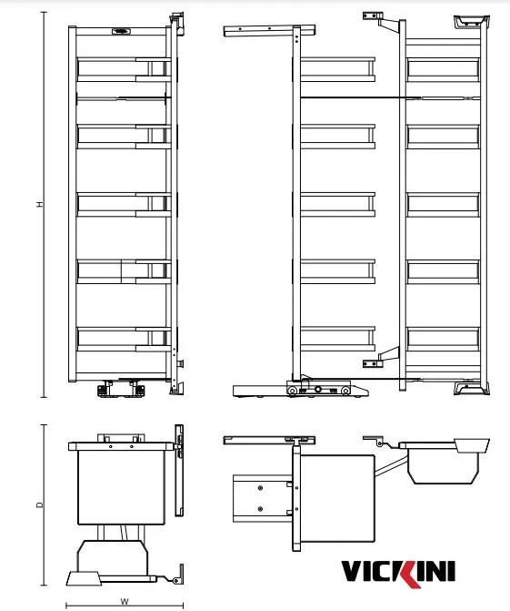 Thông số kệ 5 tầng VICKINI 14505 GRPR