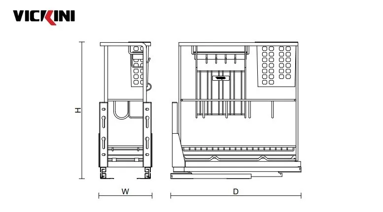 Thông số kệ dao thớt chai lọ VICKINI 14922 PSS