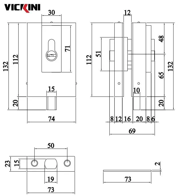 Thông số kẹp kính VICKINI 61053.001