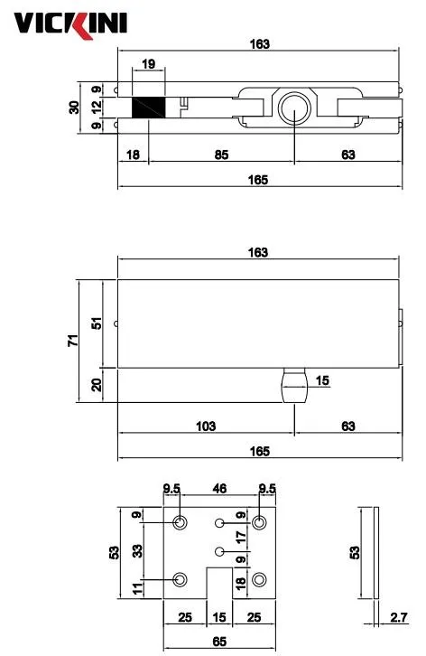 Thông số kẹp kính VICKINI 61300.001