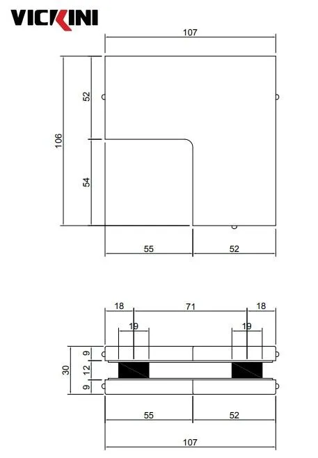 Thông số kẹp kính VICKINI 61600.001