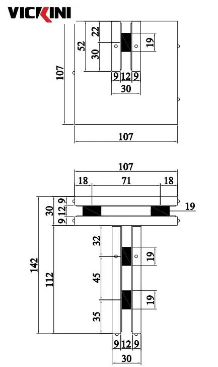 Thông số kẹp kính VICKINI 61630.001