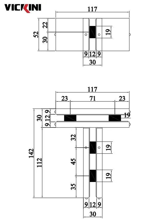 Thông số kẹp kính VICKINI 61640.001