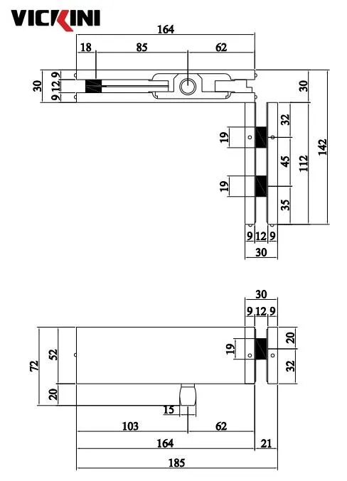 Thông số kẹp kính VICKINI 61660.001