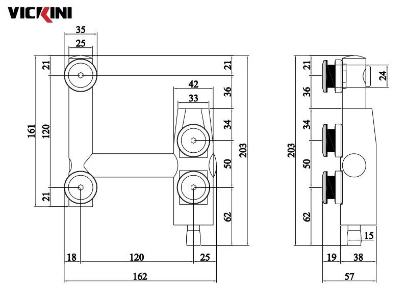 Thông số kẹp kính VICKINI 61700.001