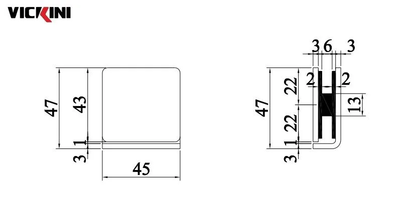 Thông số kẹp kính VICKINI 64421.001