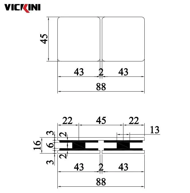 Thông số kẹp kính VICKINI 64427.001