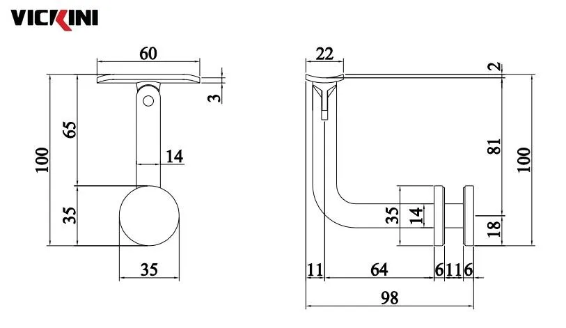 Thông số kẹp kính VICKINI 64701.001