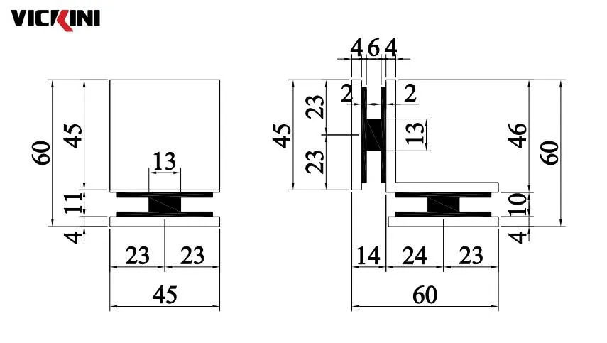 Thông số kẹp kính VICKINI 64913.001