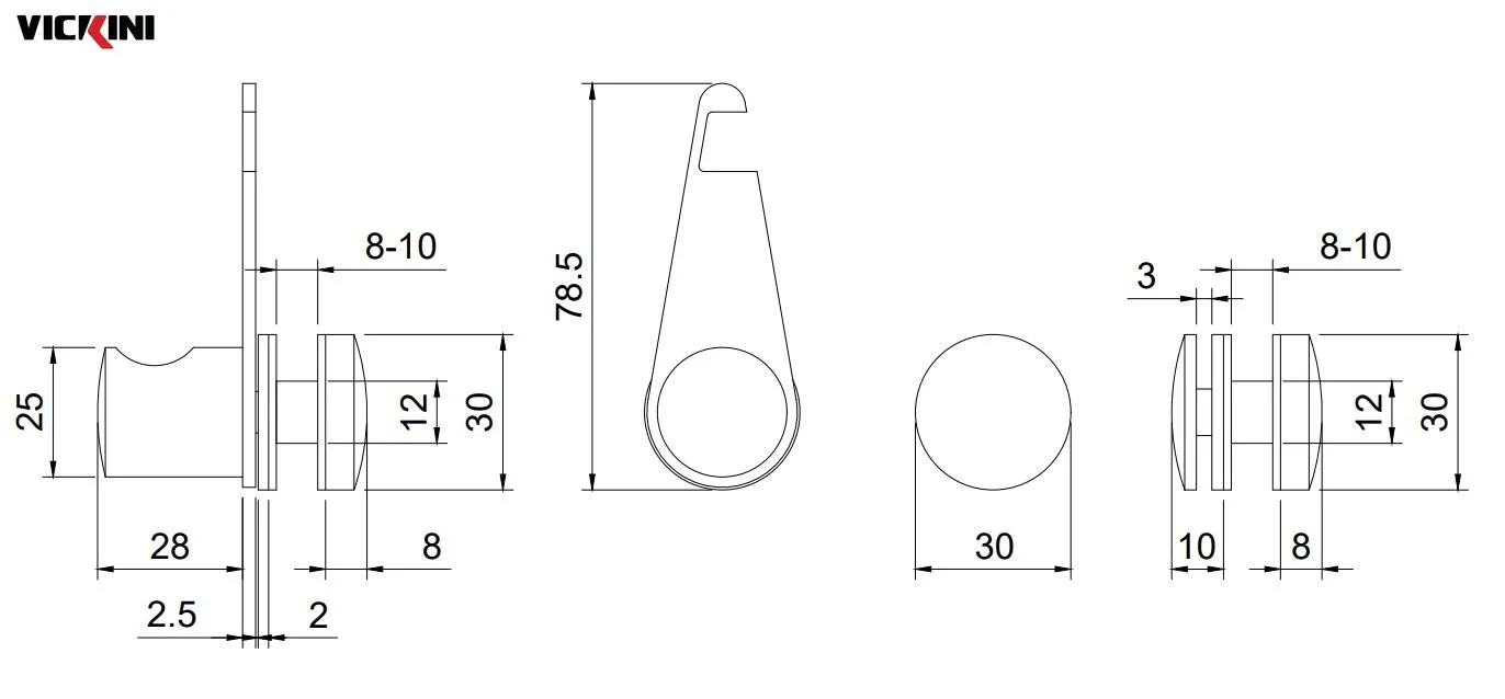 Thông số kẹp kính VICKINI 66057.002