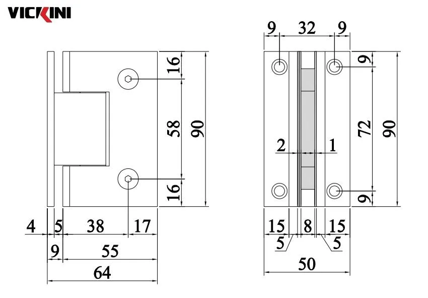 Thông số kẹp kính VICKINI 66078.090