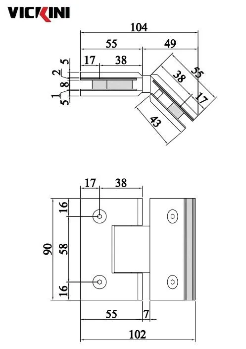 Thông số kẹp kính VICKINI 66078.135