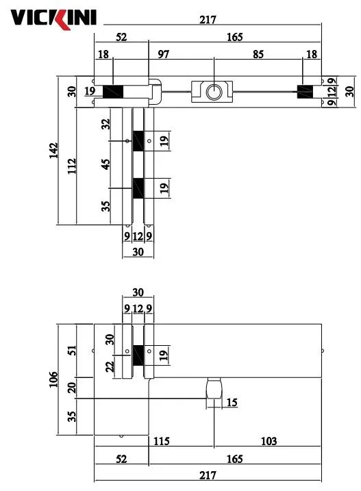 Thông số kẹp kính VICKINI phải 61650.001