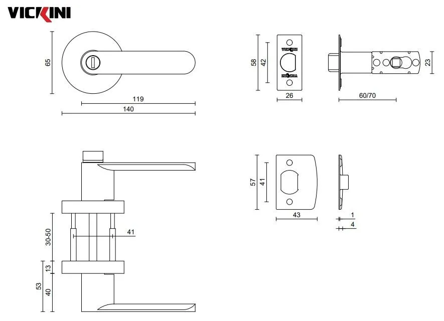 Thông số khóa tròn gạt VICKINI 31688.002