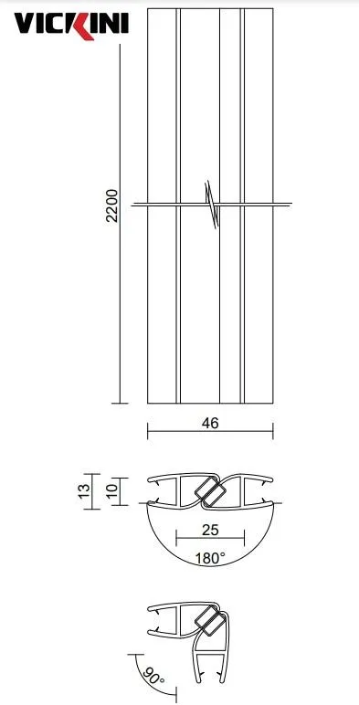 Thông số nẹp nhựa kẹp kính VICKINI 66001.001