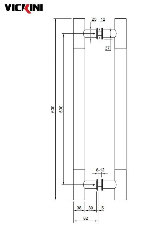 Thông số tay cửa kính VICKINI 69150.600