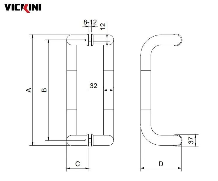 Thông số tay cửa kính VICKINI 69152