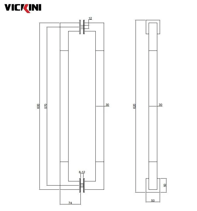 Thông số tay cửa kính VICKINI 69154.600