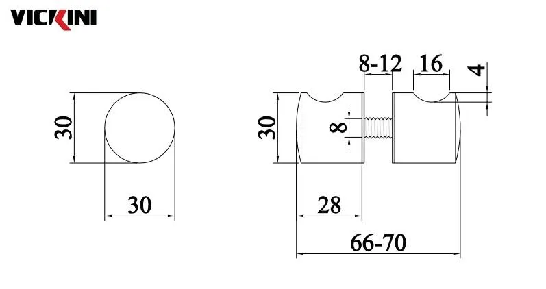 Thông số tay cửa kính VICKINI 69833.001