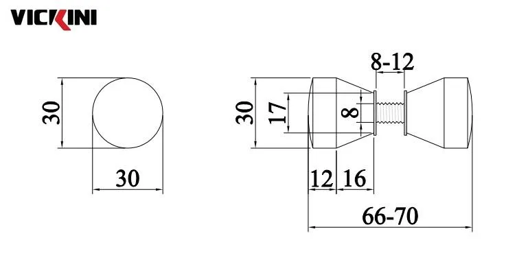 Thông số tay cửa kính VICKINI 69835.001