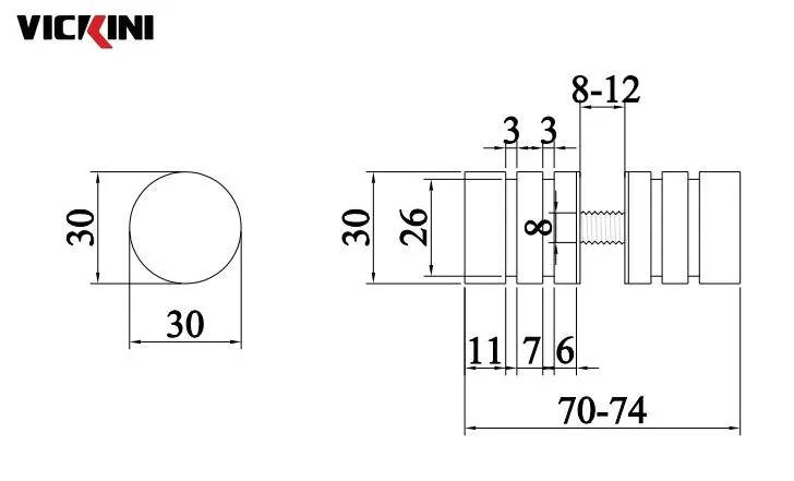 Thông số tay cửa kính VICKINI 69841.001