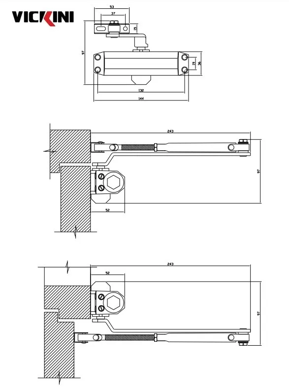 Thông số tay đẩy hơi VICKINI 44051.001 SPR