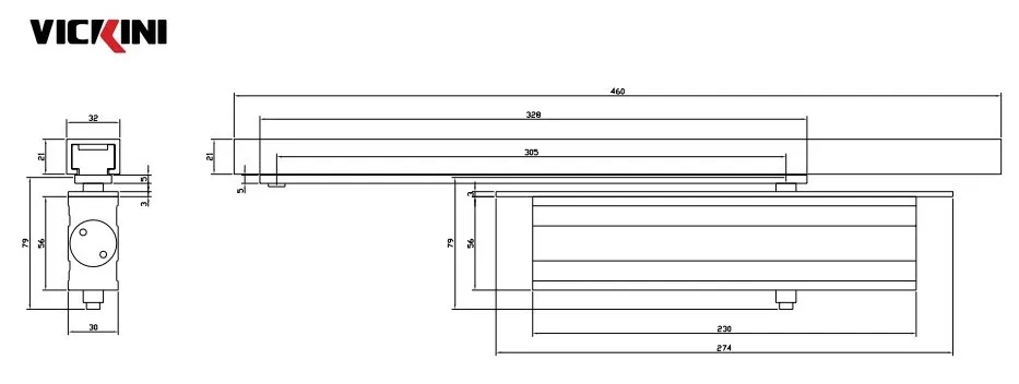 Thông số tay đẩy hơi VICKINI 44081.001 SPR