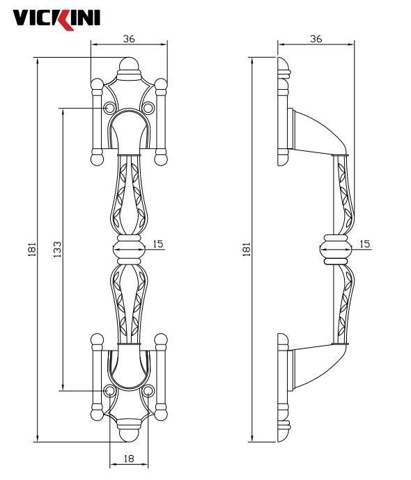 Thông số tay nắm cửa VICKINI 42298.001