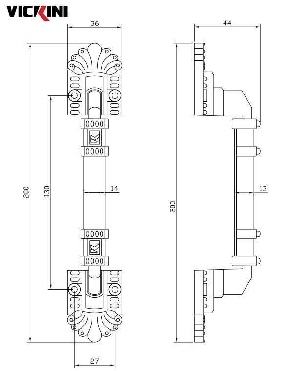 Thông số tay nắm cửa VICKINI 42405.200