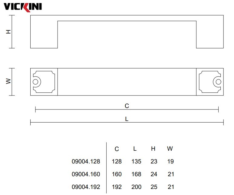 Thông số tay tủ VICKINI 09004