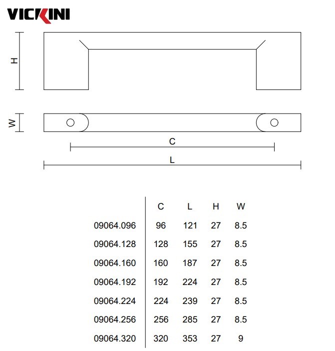 Thông số tay tủ VICKINI 09064