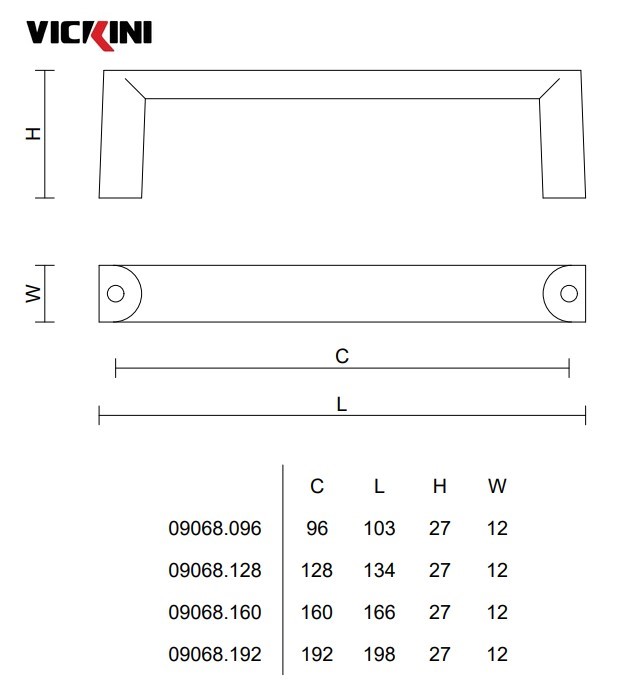 Thông số tay tủ VICKINI 09068