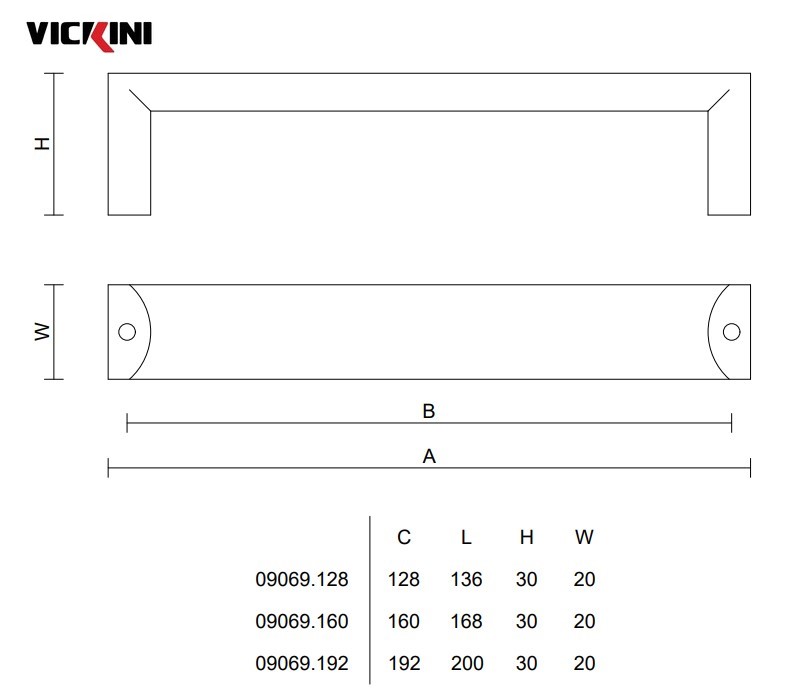 Thông số tay tủ VICKINI 09069