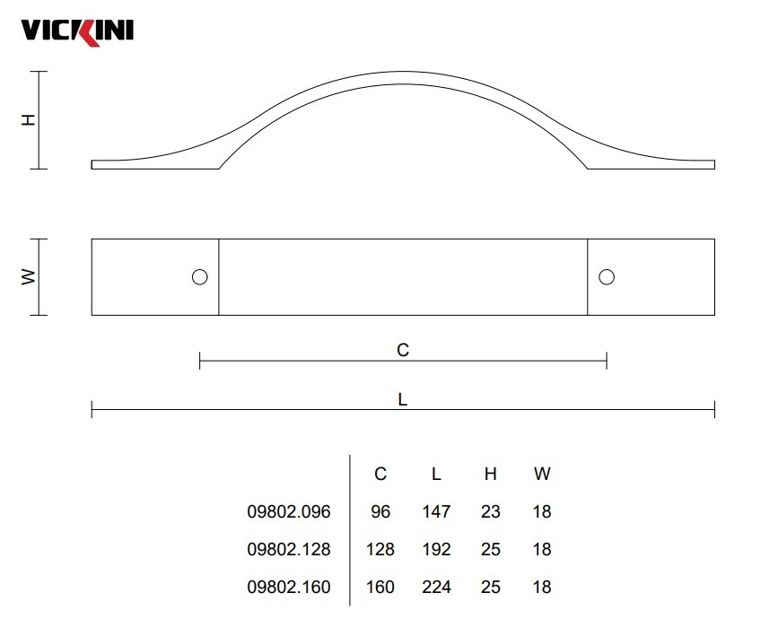 Thông số tay tủ VICKINI 09802