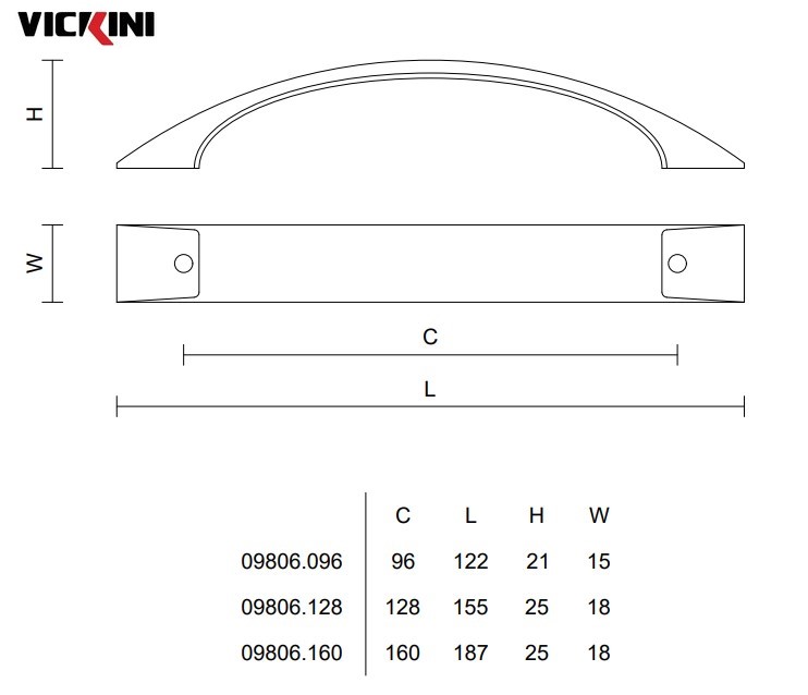 Thông số tay tủ VICKINI 09806