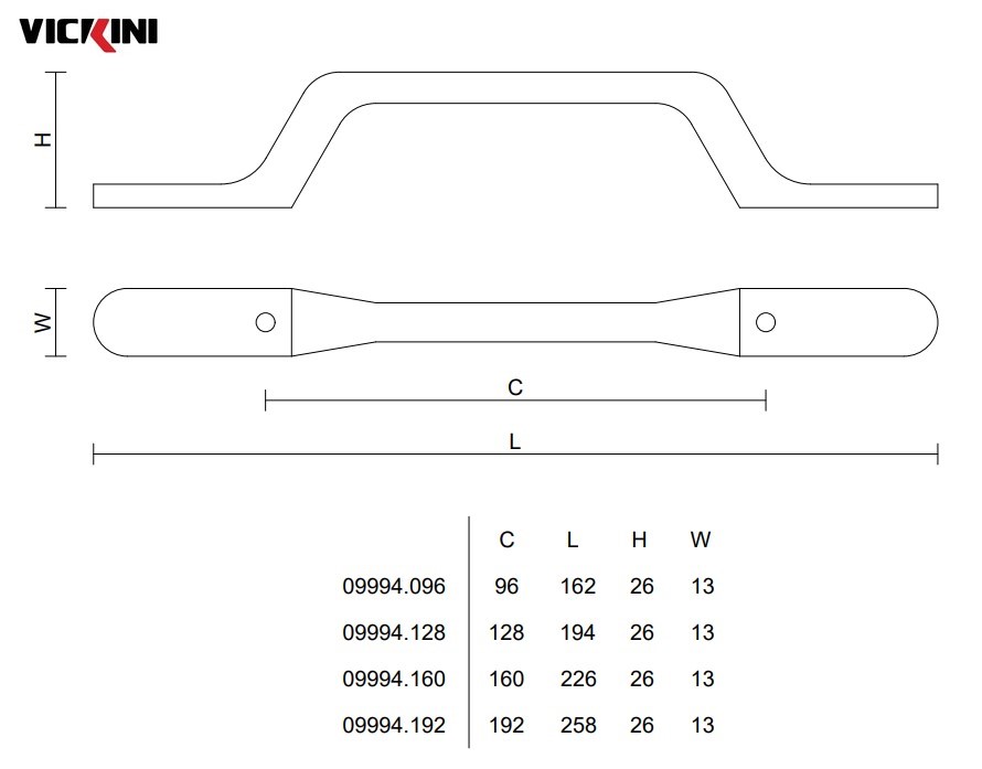 Thông số tay tủ VICKINI 09994