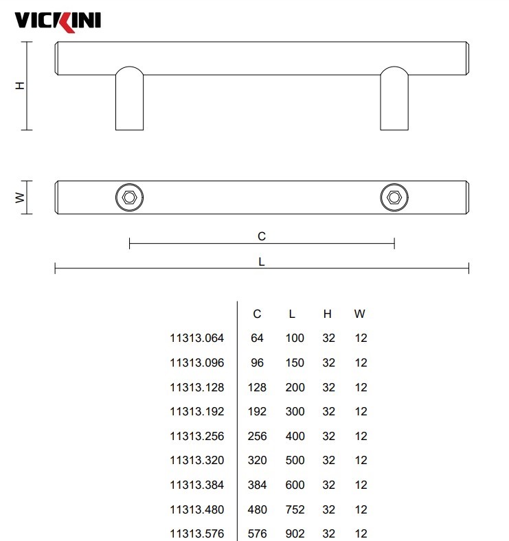 Thông số tay tủ VICKINI 11313