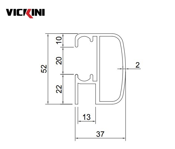 Thông số thanh ray máng VICKINI 79040