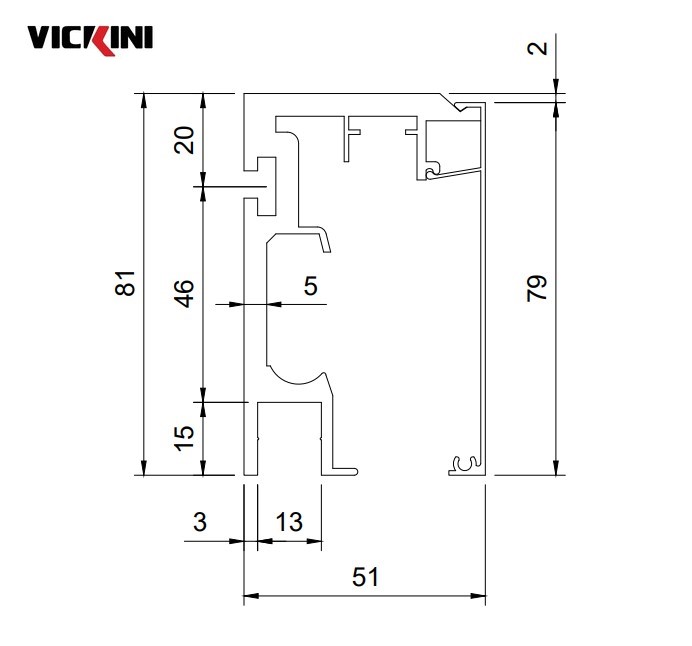 Thông số thanh ray máng VICKINI 79970